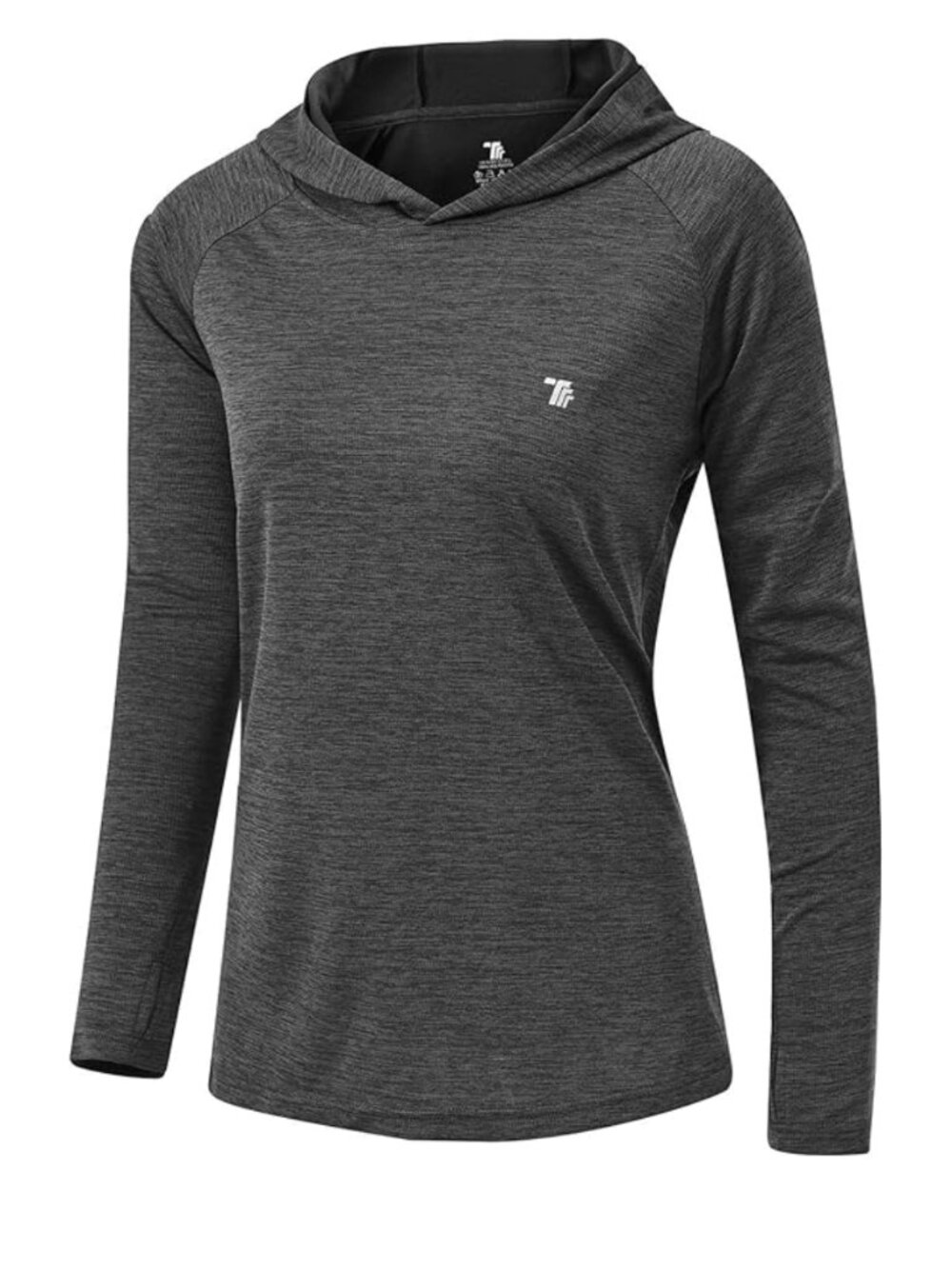 Women's UPF 50+ Sun Protection Hoodie Shirt Long Sleeve, Dark Grey